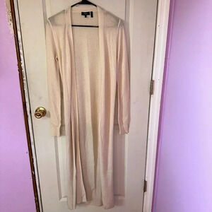 Theory Koleena Ivory Royal 100% Cashmere Waffle Knit Cardigan Sweater Sz S $285